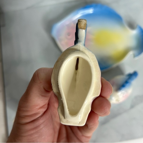 Vintage Kitsch Porcelain Fish Cruet Set 1950s 1960s - 5 Piece Set Tray Japan - Picture 12 of 14